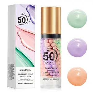 3-In-1 Color Correcting Primer SPF 50 PA+++, Instant Redness Relief & Brightening, Blur Pores, Hide Redness & Even Skin Tone - 24H Flawless Base Makeup
