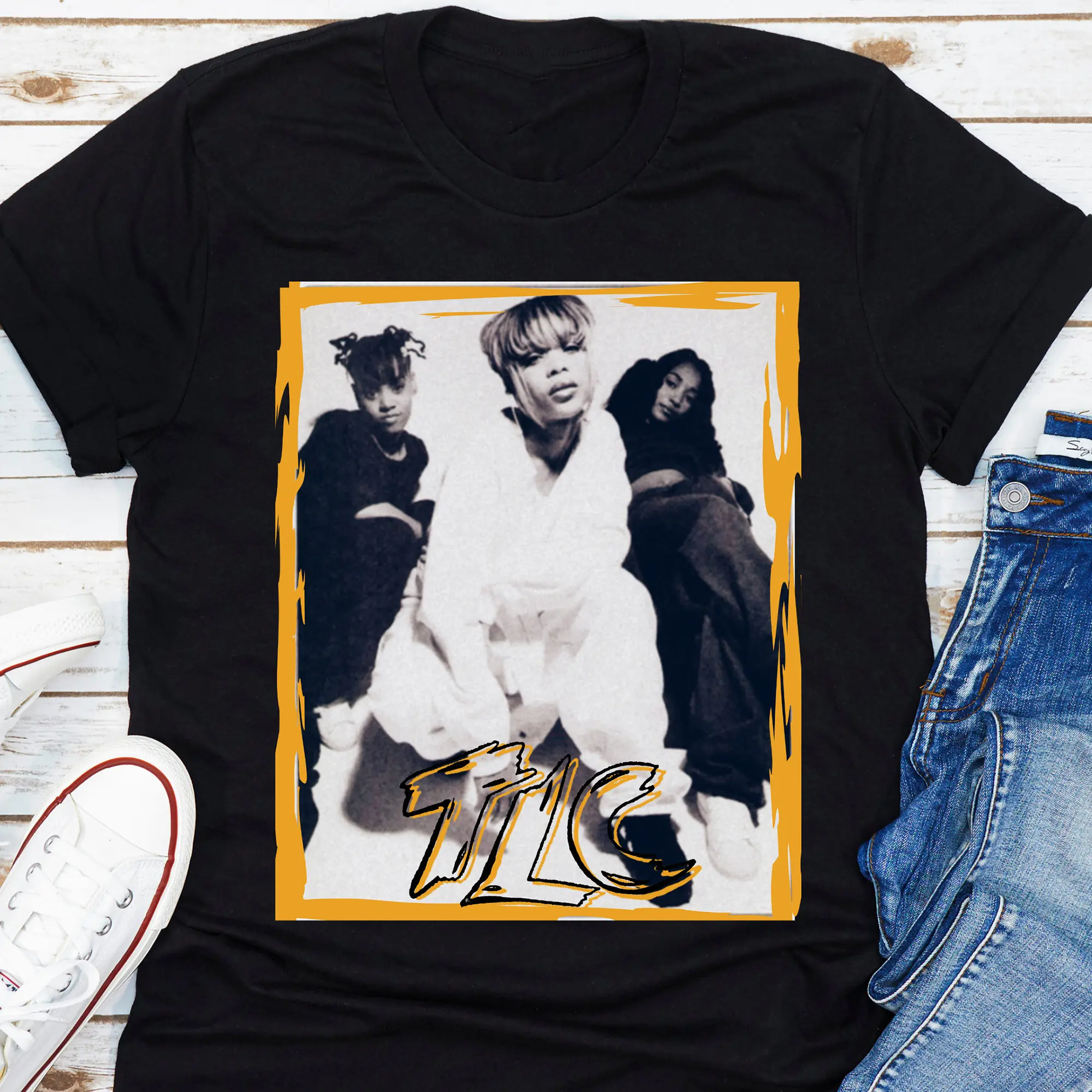 Vintage 90s TLC Graphic Tee – R&B Girl Group Shirt, What About Your Friends Band Tee, T-Boz Left Eye Chili Retro Streetwear Unisex T-Shirt