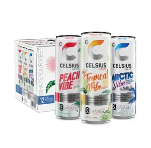CELSIUS Sparkling Vibe Variety Pack, Functional Energy Drink 12 fl oz (Pack of 12)