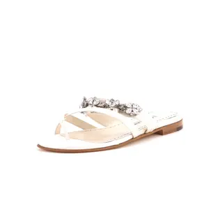 Pre-owned Manolo Blahnik Women's Perlusa Sandals Embellished Satin by Rebag