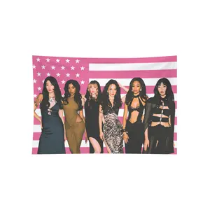 Katseye Members American Flag Decor, Katseye Concert Banner, Wall Hanging, Gnarly Art, Katseye, Katseye poster, Pink Flag