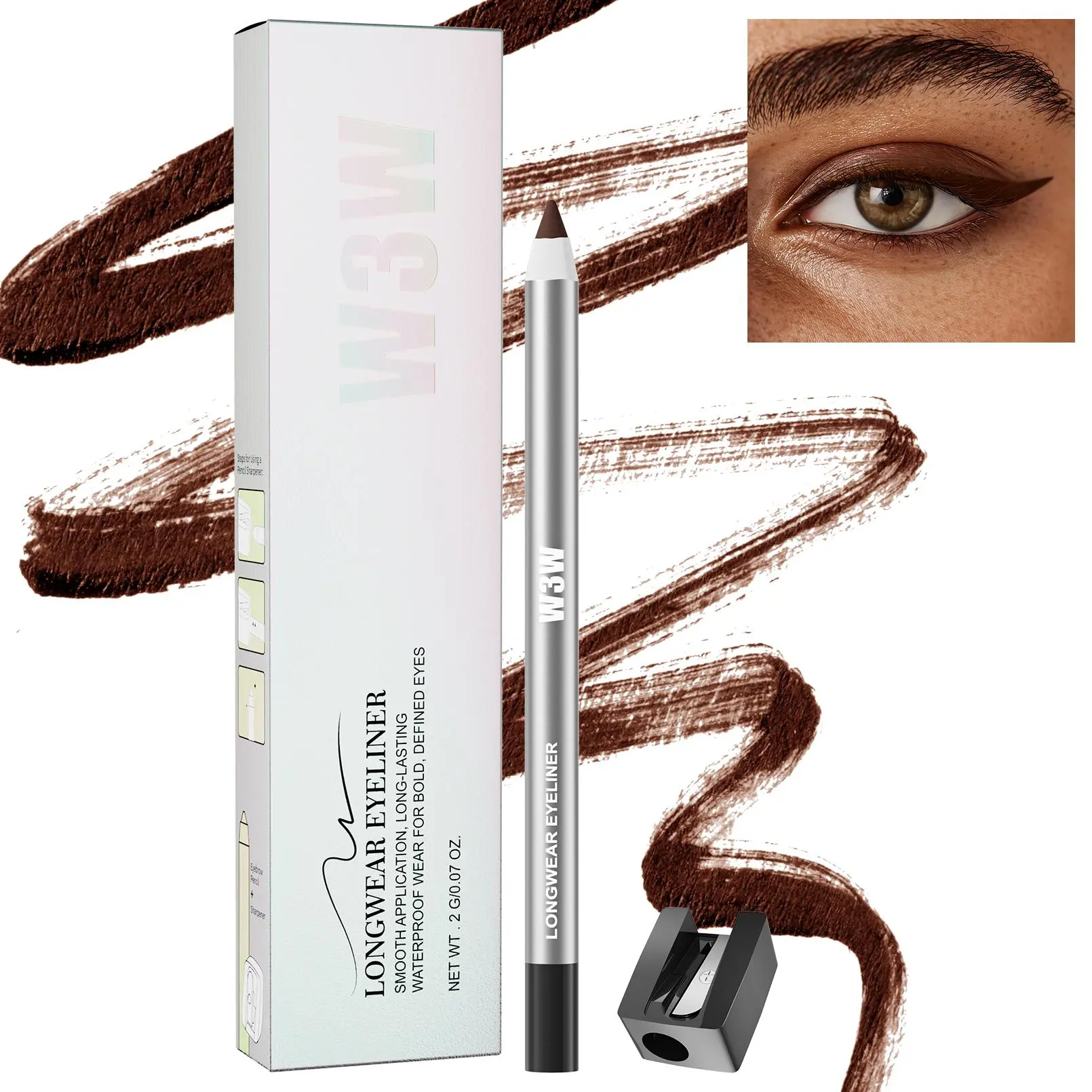 Flawless Eye Pencil Eyeliner - 24hr Waterproof, Smudge-Proof, Long Wear Eyeliner with Creamy Easy Glide Formula, Beginner-Friendly for Daily Wear & Parties, Sensitive Skin Safe, Transfer-Proof Makeup