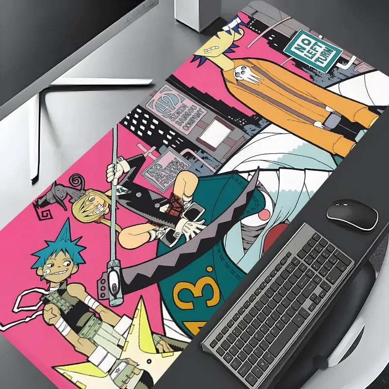 Vibrant Cartoon Character Large Gaming Mouse Pad, aesthetic desktop decoration protection pad, Desktop Accessory, Desk Accessories, rubber pad non-slip lock edge work pad, multi-size mouse pad suitable for laptop, desktop computer games, work