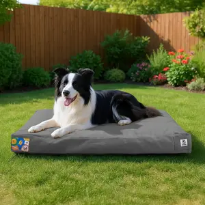 Sytopia Canvas Outdoor Dog Bed, Waterproof & Washable with Removable Cover, Ideal for Medium & Large Dogs, Great for Indoor, Outdoor, Crate, or Patio Use