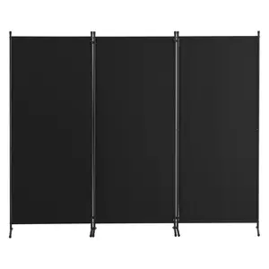 VEVOR Room Divider, 3 Panel Room Dividers and Folding Privacy Screens, Fabric Partition Room Dividers for Office, Bedroom, Dining Room, Study, Freestanding, Black