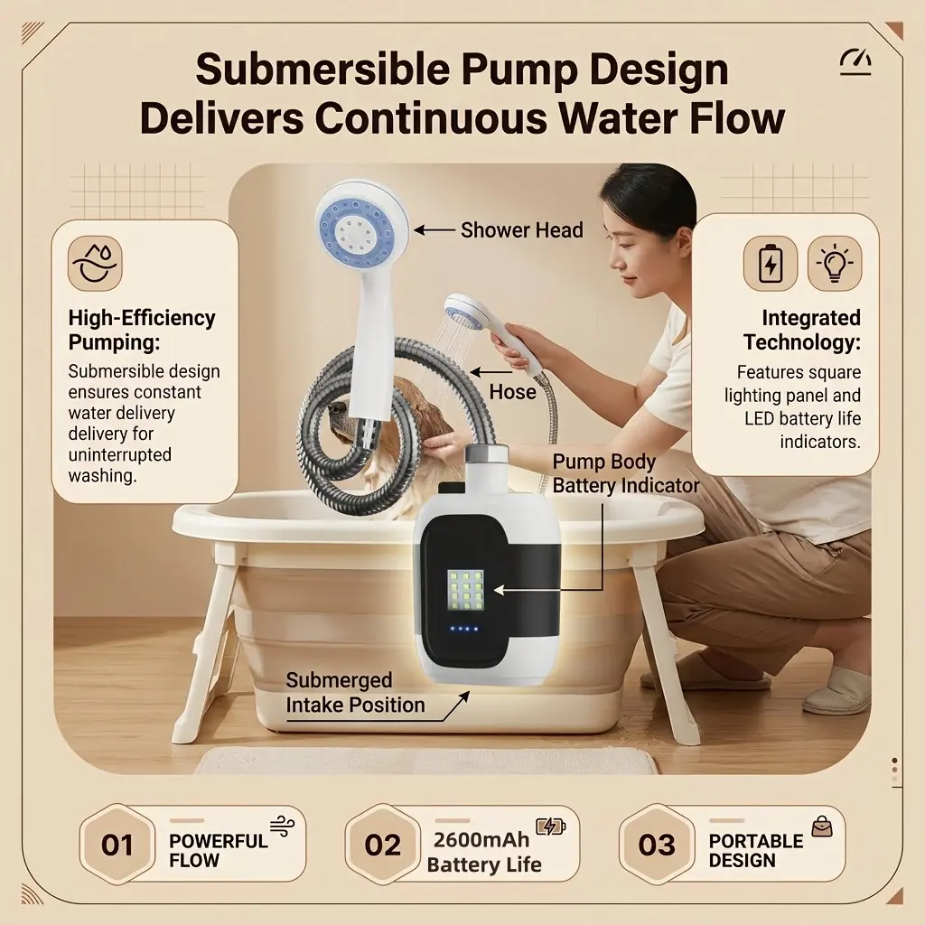 Portable Camping & Travel Shower, RV Shower, Handheld Camp Shower Pump for Family Trips, Garden Use and Pet Bathing
