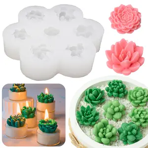 3D Flower Silicone Molds for Candle Soap, 14 Styles Plant Flower Resin Casting Molds, Wax Scented Candle Soap Silicone Molds for Home Decoration DIY Making