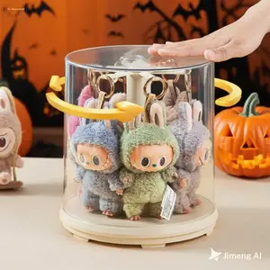 Transparent Dustproof Rotating Display Container Box for Keychains, Watches, and Jewelry, Perfect Home Decor for Living Room and Bedroom, Dustproof Storage Box