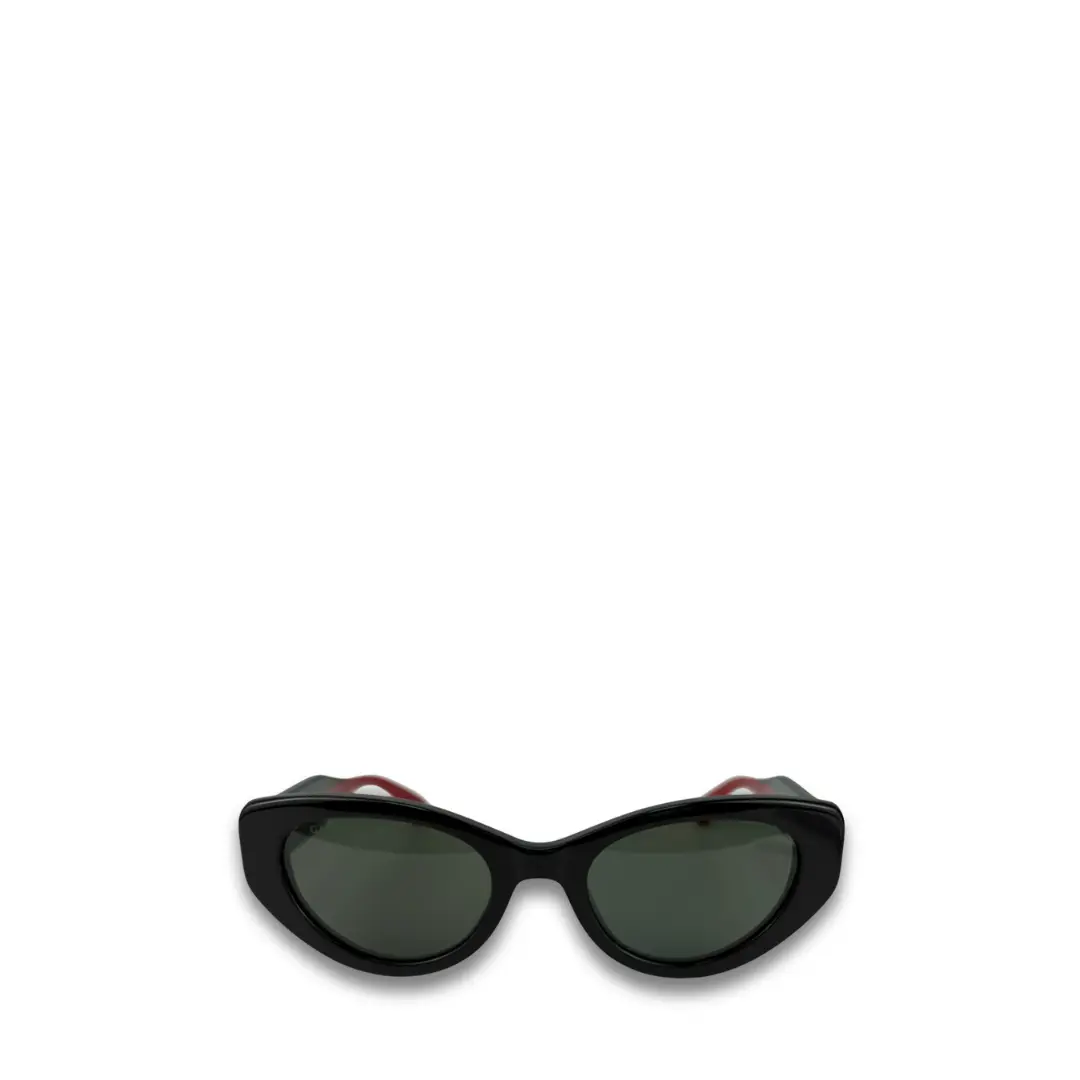 Pre-owned Gucci Black Oval Cateye Sunglasses