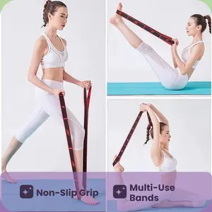 Non-Slip Gymnastics Resistance Bands, Professional Yoga Training Straps, Multi-Loop Yoga Stretch Bands for Physical Relax, Pilates, Yoga, Dance, and Gymnastics Training