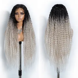 [Style Icon] 38” Super Long Full Curl Wigs Lace Front Wigs Pre-Plucked 4.5” Deeper Middle Part Wig Synthetic Wig