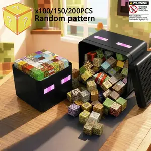 Magnetic Building Blocks, Building Block Sets – 200pcs Magnetic Tiles Set with Storage Box, Magnetic Blocks for STEM Montessori Children Sensory Toys, Safe Magnetic Cubes for Toddlers 3+, Christmas Birthday Gift for Boys Girls