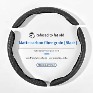 3pcs Universal Carbon Fiber Steering Wheel Cover - Anti-Slip & Segmented Design, Universal 99% Durable Steering Wheel Protector for Men and Women, Car Interior Accessory