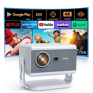 INFGO 4K Projector (800 ANSI Lumens) | Wi-Fi & Bluetooth | Built-in Netflix, Prime Video, YouTube | Home Movie Night, Bedroom, Living Room, Outdoor Cinema