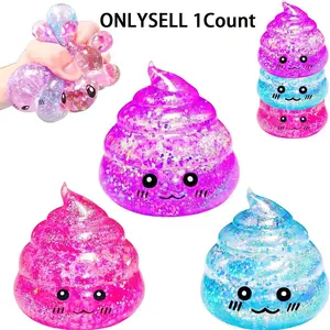 Novelty Squishy Poop Stress Ball, Glitter Poop Soft Squishy Sensory Toy for Anxiety Relief & Fun, Perfect Gift for Adults Teens Kids