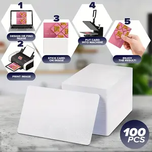 100pcs Metal Business Card Blanks High-Quality Aluminum Alloy Sublimation Name Cards for Laser Print DIY Promotional Gift Cards