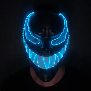 Adult LED Demon Mask, Full Face Glowing Mask with Flashing Lights, Adjustable Strap, Perfect for Halloween Costumes, Cosplay, and Festivals Perfect Gift