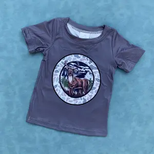 Deer camouflage baby boy short sleeve shirt