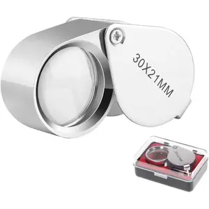 Pocket  Loupe 30x 21mm Jewelers Loop Eye Magnifying Glass Foldable Magnifier