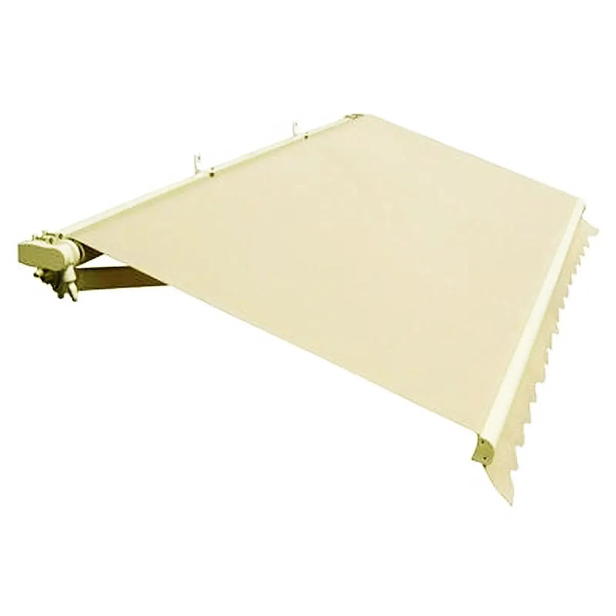 212 MAIN Retractable 10x8 ft Canopy Awnings, Ivory Hand Crank Patio Shade with Steel Frame, Car Exterior Sunshade for Home Patios