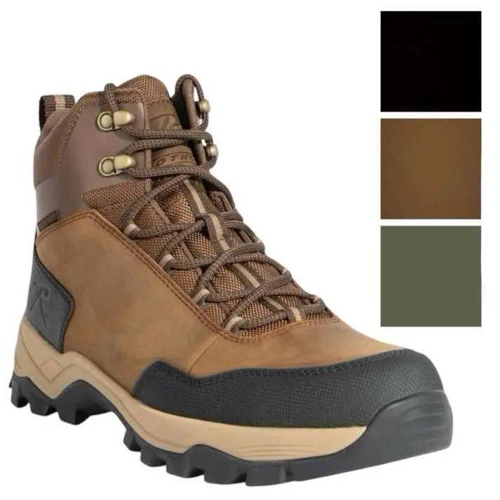 ROTHCO Men's Scout 6-Inch All Terrain Tactical Work Boots - TAA Compliant, Waterproof Lightweight Leather Shoes with Non-Slip EVA Outsole, Laces, Nylon, Hunting, Outdoors, All Season, Round Toe, Sweet Block Heel, Athletic Basic Footwear
