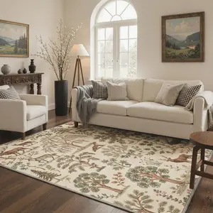 【Summervibes】GENIMO Rug – Machine Washable, Pet Friendly, Non-Slip Floor Rug, Soft Area Carpet, Ideal for Living Room, Bedroom, Kitchen, Hallway ,ARN051-RAETH SONG