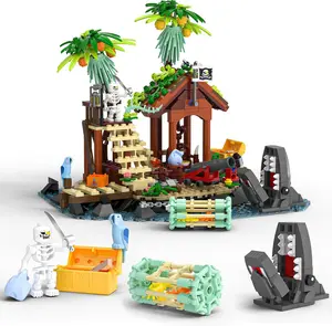 Interactive Pirate Black Cove Building Blocks, Detailed Brick Model for Display & Play