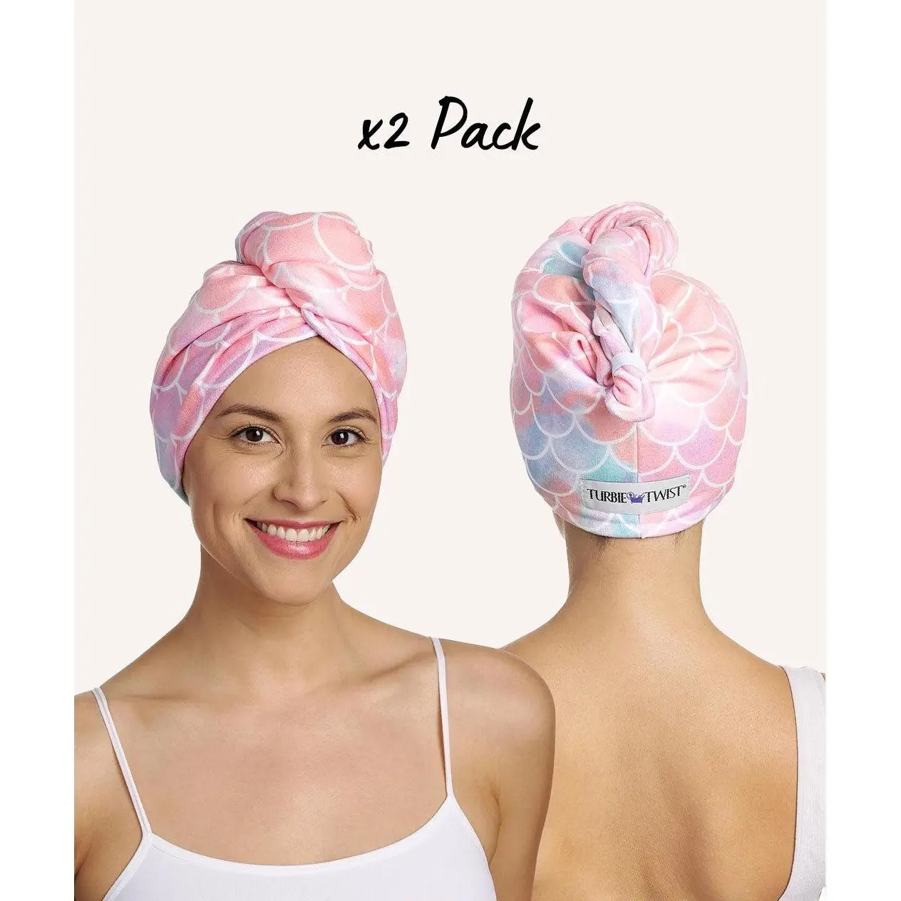 Turbie Twist Unisex Original Fit Wraparound Microfiber Hair Towel - Fast Drying Microfiber Bathroom Accessory, Water Absorbent, 87% Polyester 13% Polyamide Synthetic, Ultra Lightweight, Elastic Loop, Healthier Hair Solution