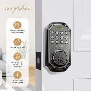 ARPHA D180 Keyless Door Lock with 50/100 Codes, Smart Lock with Anti Peeping Password, Keypad Deadbolt One Touch Locking, Auto Lock, Easy Install.Multiple styles to choose from, APP version&no APP version; With door handle&without door handle