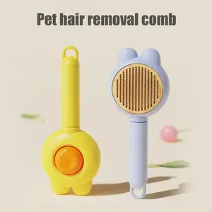 New 2026 Cat Comb One-Button Deep Cleaning Stainless Steel Pet Fur Massage Beauty Tool, Efficient Grooming Accessory for Cats