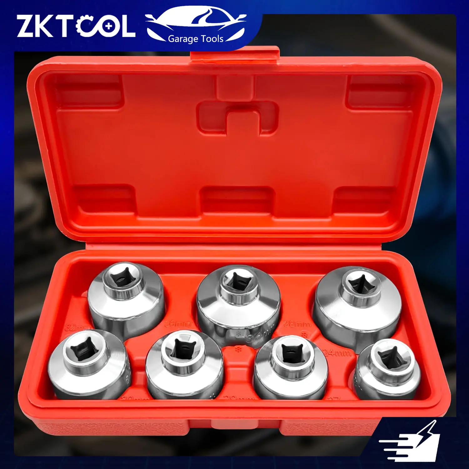 7pcs Oil Filter Element Socket Wrench Hexagonal Wrench Tool Kit Including 24mm, 27mm, 29mm, 30mm, 32mm, 36mm, 38mm Socket Set, Including 24mm, 27mm, 29mm, 30mm, 32mm, 36mm, 38mm Socket Set Almost Universal DIY Tools, Gift