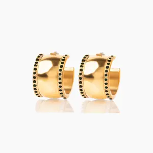 Gwen Hoops Onyx & Citrine