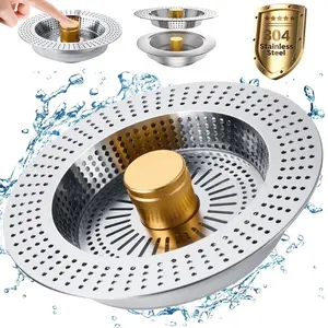 Stainless Steel Kitchen Sink Filter with Bounce Core Drainer Insect-Proof Odor-Proof Accessory for Standard Sinks 304 Stainless Steel Durable Easy to Clean