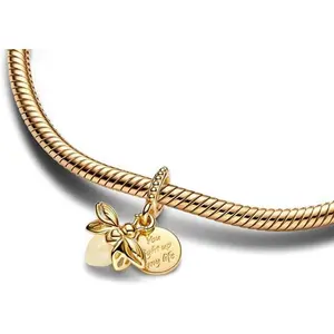 CIlight Glow-in-the-Dark Firefly Pendant Dangle 925 Sterling Silver Charms Fit for All Brand Bracelet Jewelry Gifts for Women