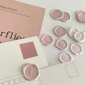 Classic Leaf Design Simulated Wax Seal Stickers, 18pcs/pack Decorative Decal Sticker for Envelope Sealing, Invitations Greeting Cards & Scrapbook Decorations, Diy Sticker
