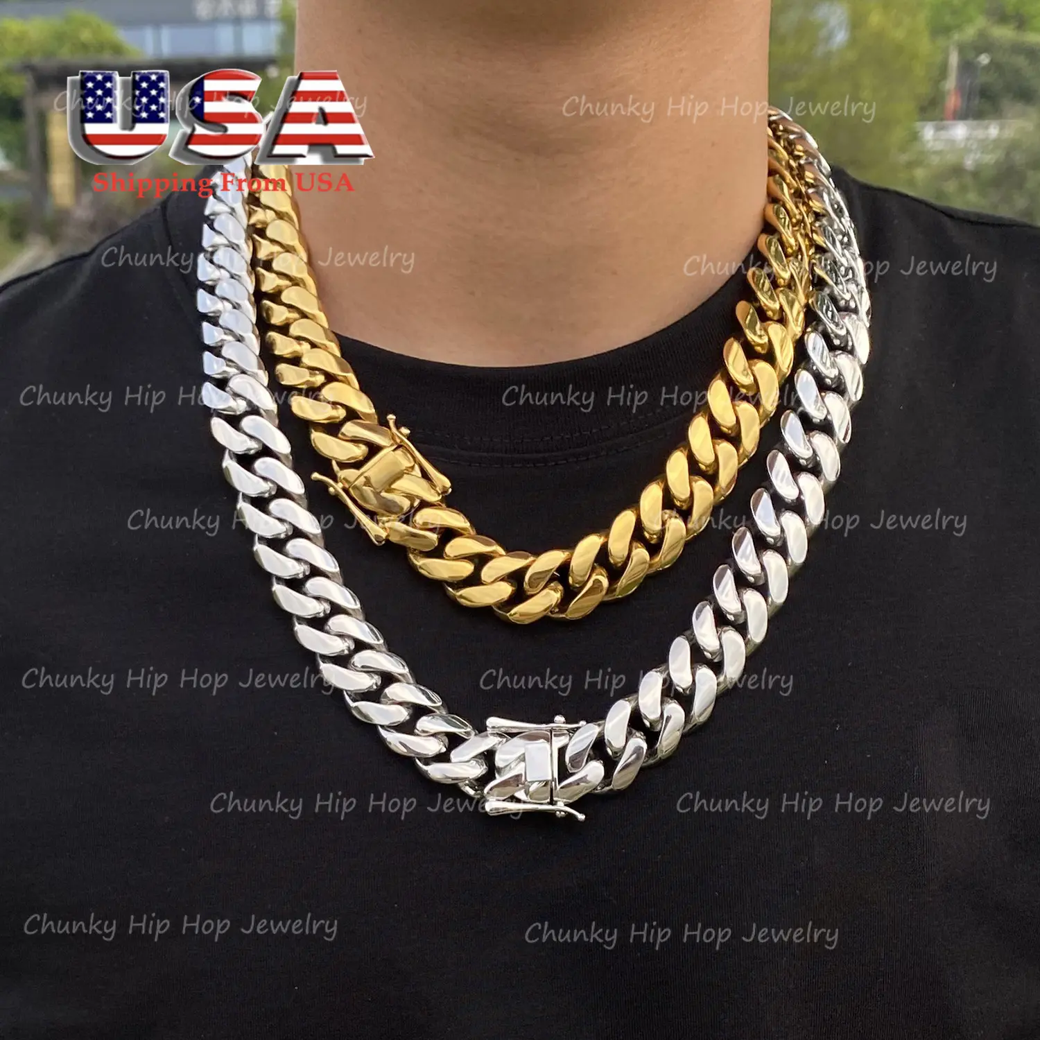 Men's 18mm Chunky Miami Cuban Link Necklace Chain, 316L Stainless Steel Heavyweight Hip Hop Jewelry, 28-30in Length, Brass Clasp, Heirloom Quality for Casual/Formal Occasions, Graduations Accessory, Chunky Necklace, 28Inch, Male