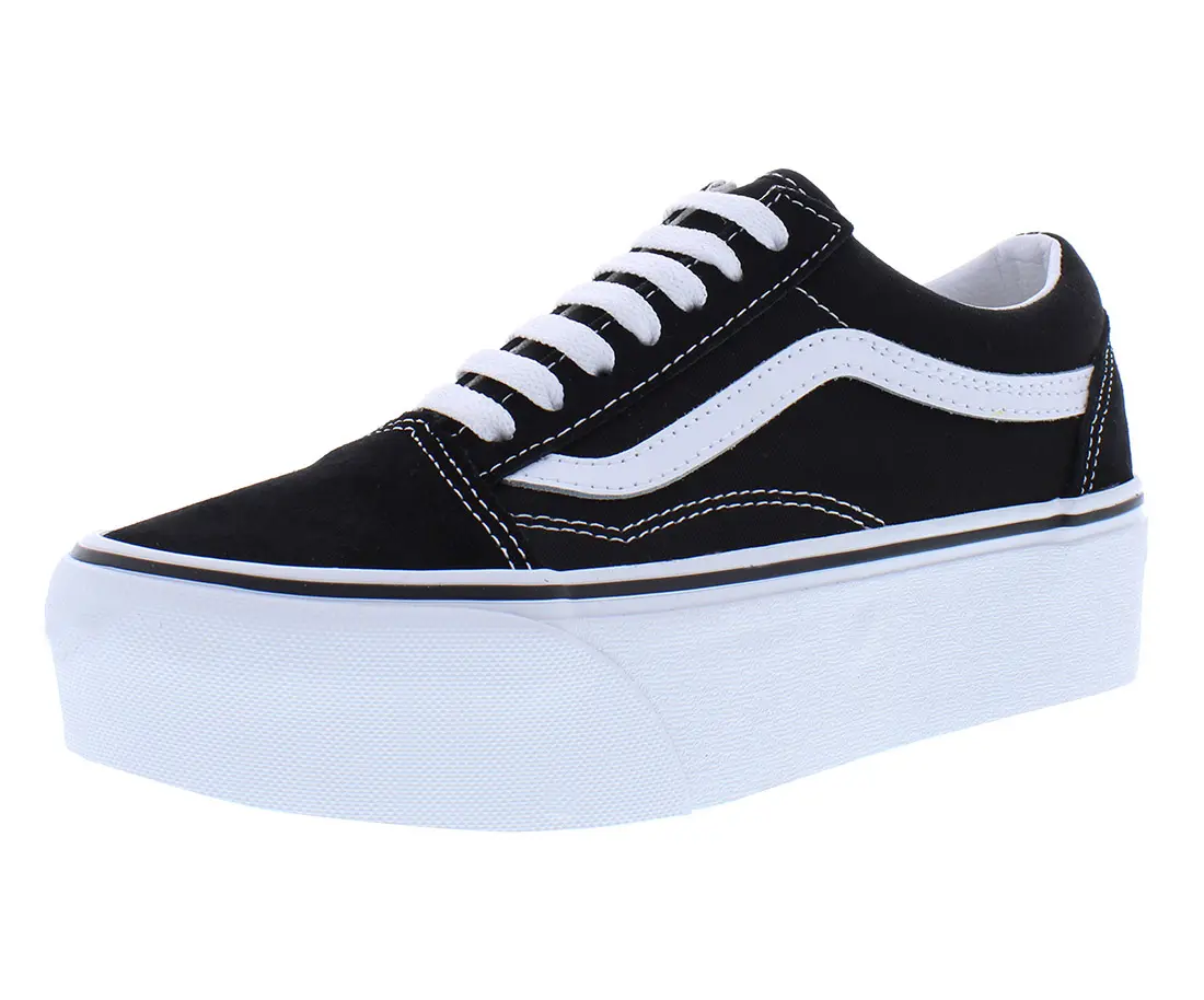 VANS Old Skool Stackform Platform Unisex Sneaker, Athletic Low-Top Design with Canvas and Suede Details, Sports Shoes, Footwear, Trainer, Basic