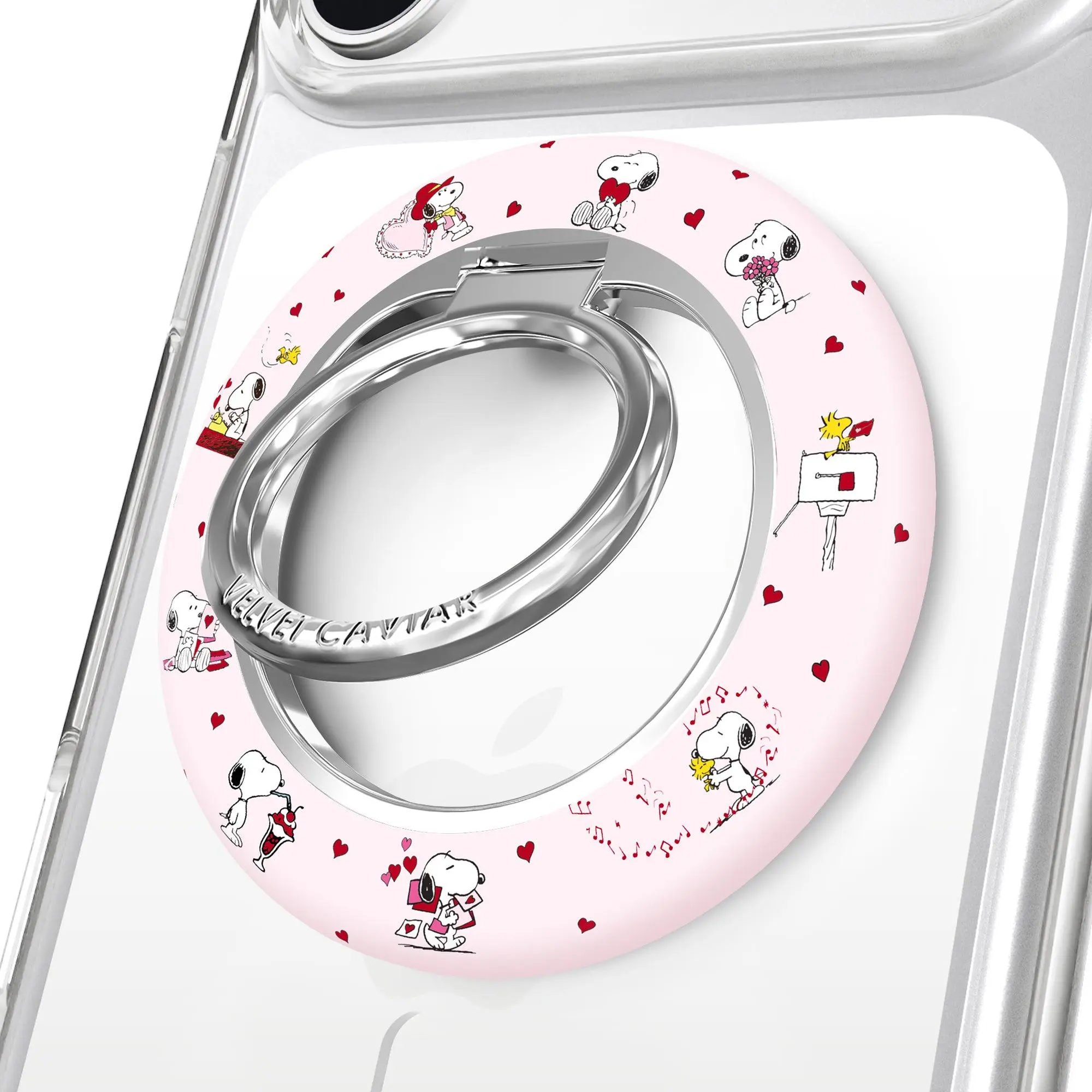 Velvet Caviar Snoopy Lovely Moods Magnetic Phone Ring Grip - MagSafe Fashion Accessory with Magnetic Phone Mount, Stand for MagSafe-Compatible Smartphones, Cellphones, Accessories