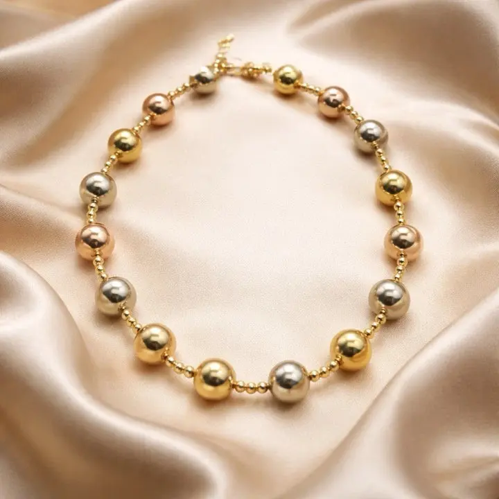 Golden Orbit Bead Bracelet