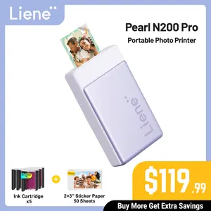 Liene Pearl N200 Pro Portable Photo Printer, Instant Mini Picture Printer for iPhone Smartphone, Thermal Dye Sublimation, Bluetooth Sticker Printer 50 Sheets 2x3 Adhesive Paper & 5 Cartridges, New Arrivals, TechVibes