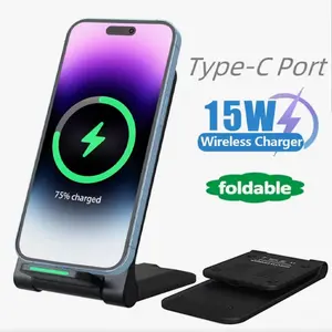 Wireless Charger Stand Pad for iPhone 17 16 15 14 13 12 11 Pro Max Airport Samsung Xiaomi Phone Chargers Induction Fast Charging Dock Station