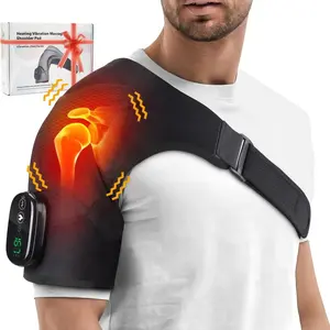 2-in-1 hot compress massage shoulder guard - with 3 modes of heating and vibration, you can enjoy 3 functions simultaneously or separately. 5000amh large capacity battery, gift for the elderly, gift for parents, Christmas gift USB Rechargeable Massagers