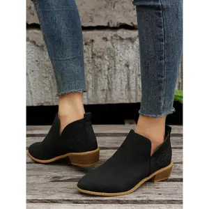 Women's Fashionable Hollow Out Design Ankle Boots, Casual Comfortable Boots for Daily Wear, All Match Boots for Women & Girls, Walking Shoes