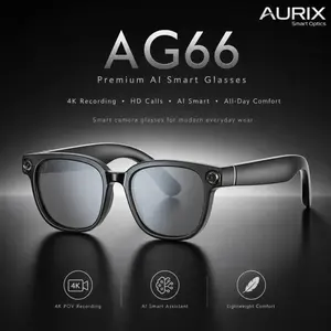 AG66 4K Smart Camera Glasses, 13MP HD AI Smart Eyewear with 3-Mic Noise Reduction, Hi-Fi Audio, Lightweight TR90 Frame, Detachable Lenses for Men Women