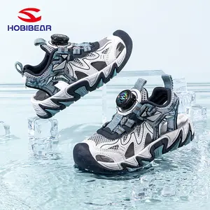 HOBIBEAR Kids' Closed-Toe Casual Soft Bottom Sandals - Boys' Summer Sports Footwear with Rotating Buckle, Secure Fit for Beach Outings, Sports Activities