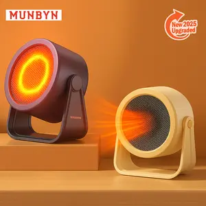 【MUNBYN Desktop Electric Heater】 Portable Mini Fan Stove for Home & Office Energy-Efficient Hot Air Blower for Winter Warming