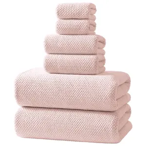 REDKISS Pink Towel Set, 6 Piece Premium Soft Bath Towel Set, Highly Absorbent Luxury 6-Pack with 2 Bath Towels, 2 Hand Towels, 2 Washcloths for Bathroom, Gym, Hotel, and Spa Daily Use