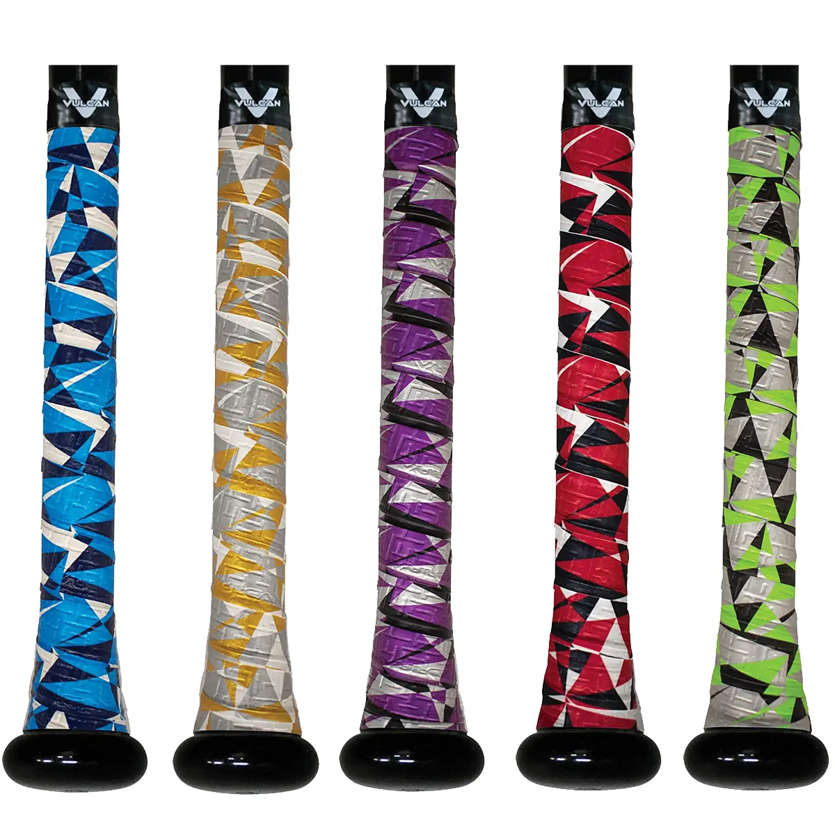 Vulcan Bat Grip Tape for Baseball & Softball, Geo Series 0.50mm Advanced Polymer - Thinnest Option for Enhanced Grip with Debossed Maze Pattern, Advanced Polymer Grips