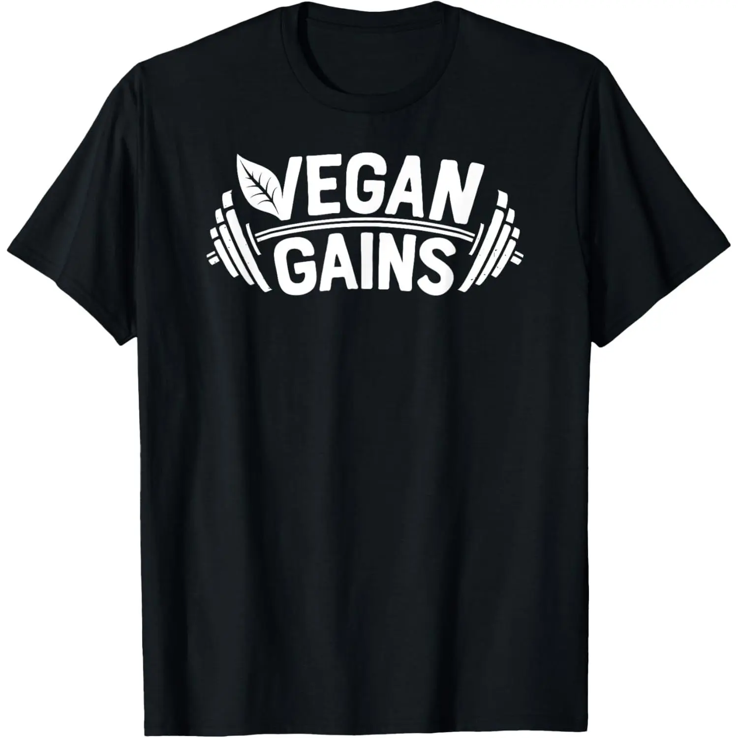 Vegan Gains T Shirt for Men Women Vegetarian Funny Gym Wear T-Shirt,Made in USA