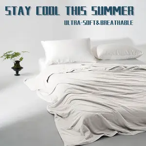 MACINSO Cool Summer Cooling Comforter Lightweight Breathable Quilt for Hot Sleepers Ultra Soft Air Conditioner Blanket All-Season Cozy Bedding OEKO-TEX Certified Dual-Side Cooling Technology Machine Washable White King Queen Twin
